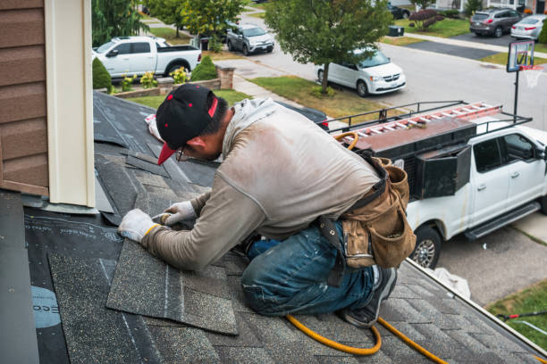 Professional Gutter Repair And Installation technician working in Lobelville, TN
